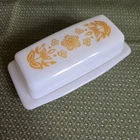Butterfly Gold Pyrex Butter Dish Vintage