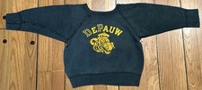 VINTAGE 60s DEPAUW UNIVERSITY TIGERS TODDLER SWEATSHIRT FADED FOREST GREEN 2T