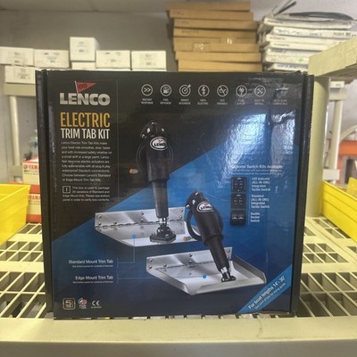 Lenco 9'' x 12'' Edge Mount Electric STANDARD Trim Tab Kit WITH SWITCH 15014-101