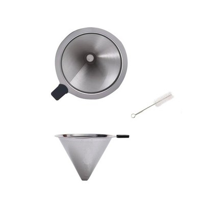 Reusable double-layer pour-over coffee filter paper, m, Metallic color 