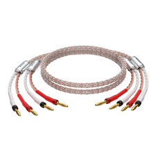 1Pair 8N OCC 8TC Pure Copper Wire with Bananan Spade Plug HIFI Amp Speaker Cable