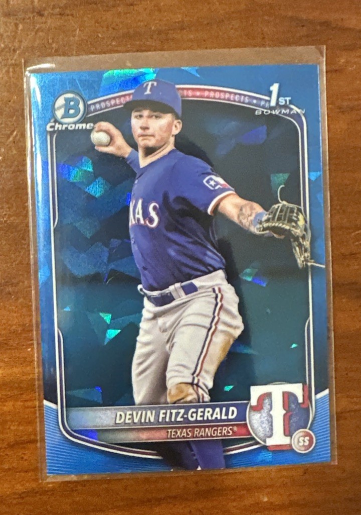 2025 Bowman Chrome Sapphire Devin Fitz-Gerald BCP-158 Rangers (RC)