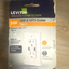 Leviton Decora+ Protection USB-A GFCI Duplex ...