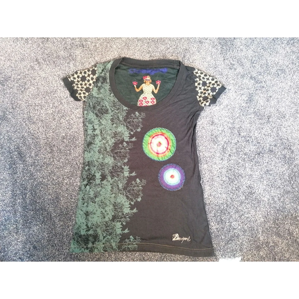 Desigual Camiseta Larga Vestido Pequeño Multicolor Cuello Redondo Mujer - Imagen 2 de 4