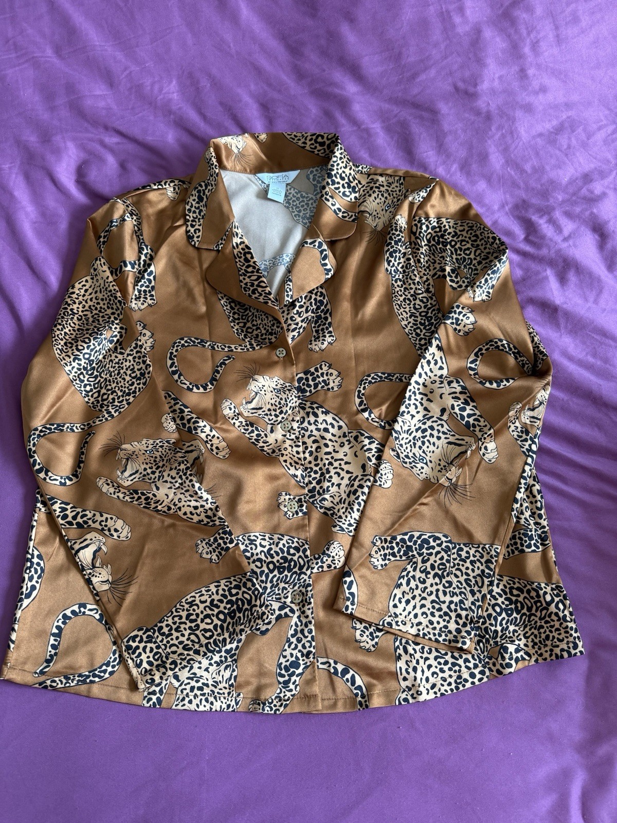 Sofia Vergara Intimates Leopard Satin Pajamas Sle… - image 2