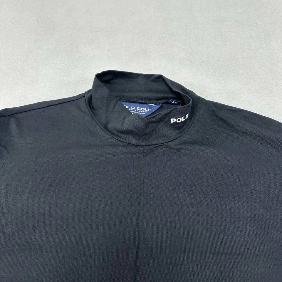Polo Golf Ralph Lauren Shirt Mens Large Black Mock Neck Long Sleeve Base Layer - Image 2 of 4