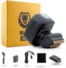 SKULL SHAVER One Lion Gold PRO Electric Shaver~w/Stepped Twin Foil~Extra Blade