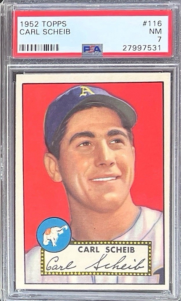 1952 Topps - #116 Carl Scheib - PSA 7