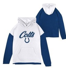 NFL Indianapolis Colts Blue/White Girls Fleece Hooded Sweatshirt XS 4/5 
