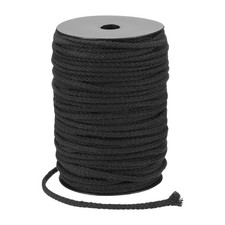 Makramee-Schnur 5mm x 90m Handgemachte Naturbaumwoll-Schnur 8-Strang Schwarz