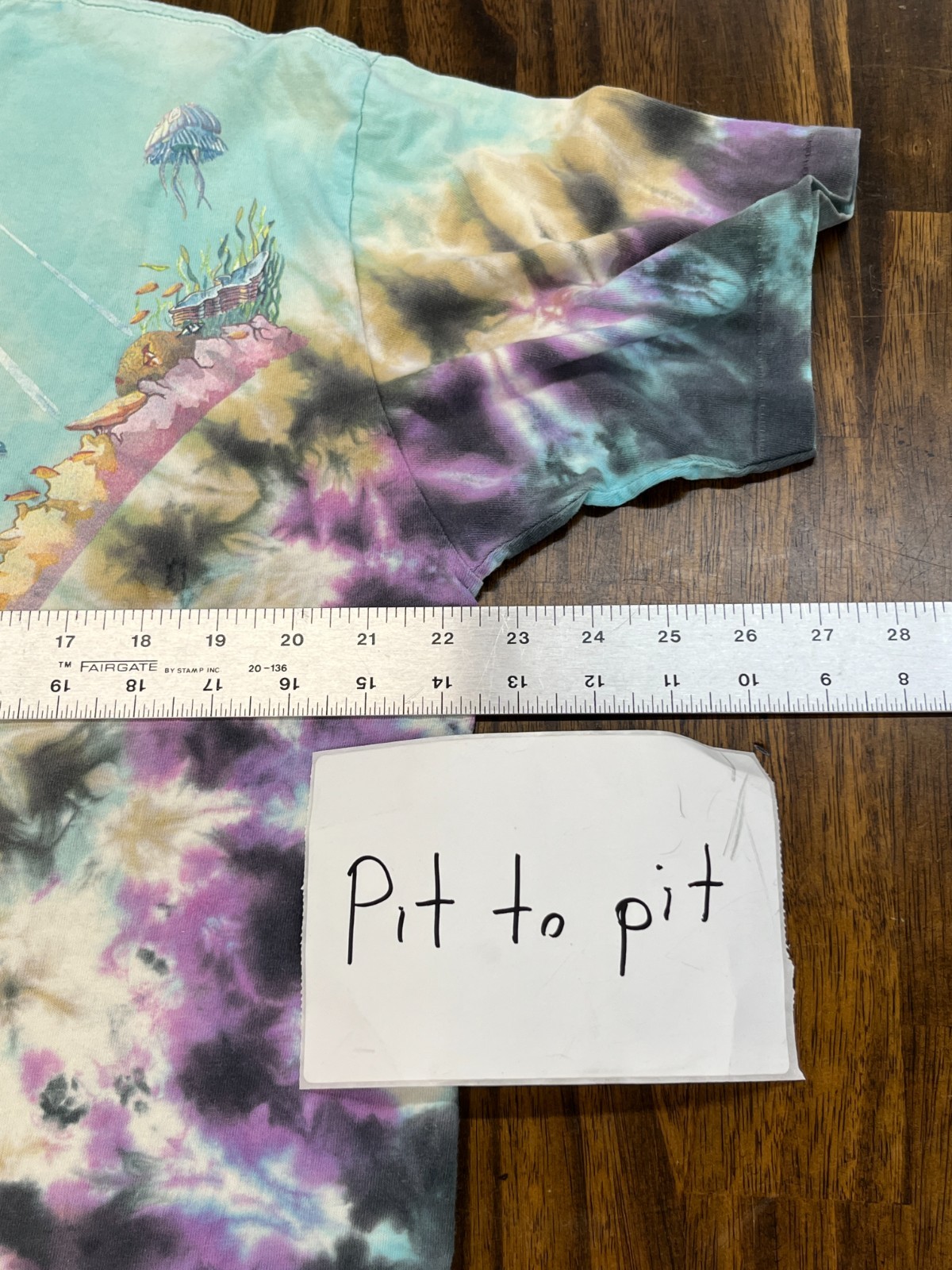 Vtg 90s Liquid Blue Ocean Dolphin T Shirt XL AOP John Connell Tie Dye Single image 8