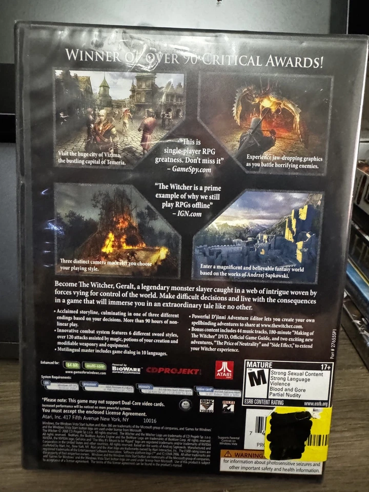 "BRAND NEW" The Witcher - Enhanced Edition (PC DVD) SEALED FREE SHIPPING - Image 2 of 2