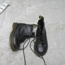 Dr Martens Toddler 7 Boots Black Leather Brooklee Side Zip Lace Chunky Combat