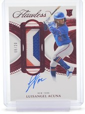 LUISANGEL ACUNA 2025 FLAWLESS PROMINENT SWATCH AUTO RUBY PATCH /20 METS Q1946