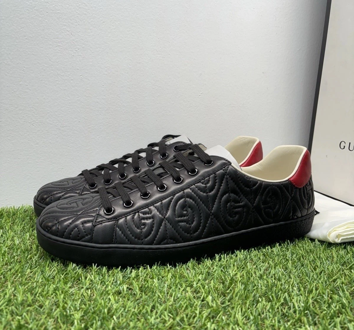 Taille 10 G (10,5 US)   Gucci Ace « Rhombus Noir »   NEUF !