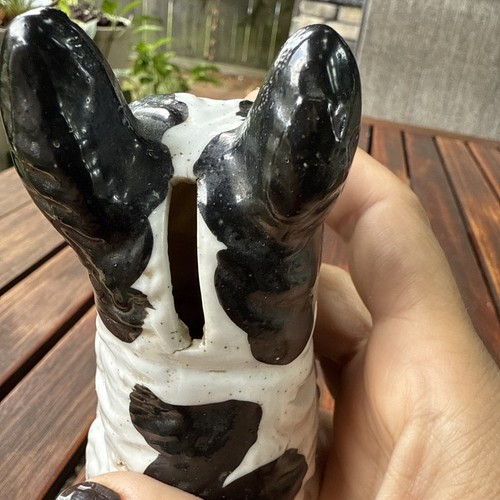 Hucha de cerámica vintage para perros Scottie blanco y negro para cachorros mediados de siglo - Imagen 17 de 20