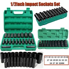 12 Deep Impact Socket Set Drive Long Reach Thin Wall Metric Sockets 8mm-32mm