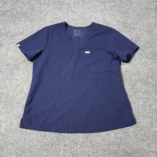 Figs Scrub Top Womens Large Blue Technical Collection V Neck Catarina FW1000