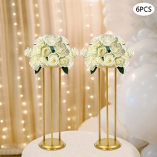 6 Pcs Columnar Gold Decorative Flower Stands Display Stand For Weddings 20 60cm