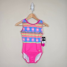 GK Elite Adult Sz S AS Smileyworld Tank Leotard Scrunchie Gymnastics