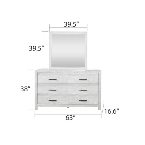 Pemberly Row Full 5PC Modern Bedroom Set Made with Wood in Gray - Picture 8 of 19
