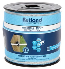 Rutland Electric Fence Poly Tape, White 12mm, 200m reel, 426100