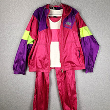 VTG 3pc 90s USA Olympic Windbreaker Track Suit M JCPenney Y2K Colorful Full Zip