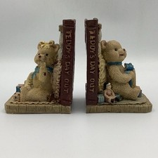 Pair Vintage Teddy's Day Out Resin Teddy Bear Bookends TE#8675