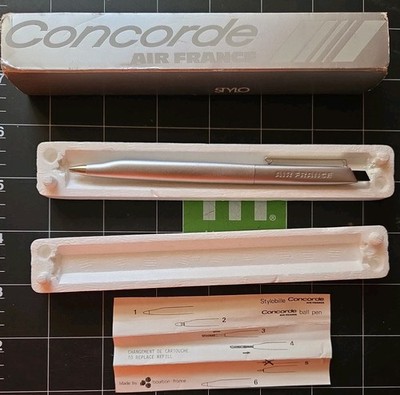 Air France CONCORDE  Stylobille Metal Ballpoint Pen NIB! Pre-owned 