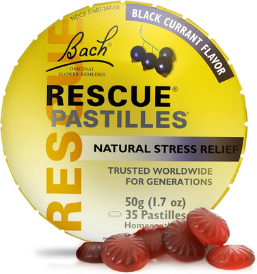 Bach RESCUE PASTILLES, Black Currant Flavor, Natural Stress Relief Lozenges