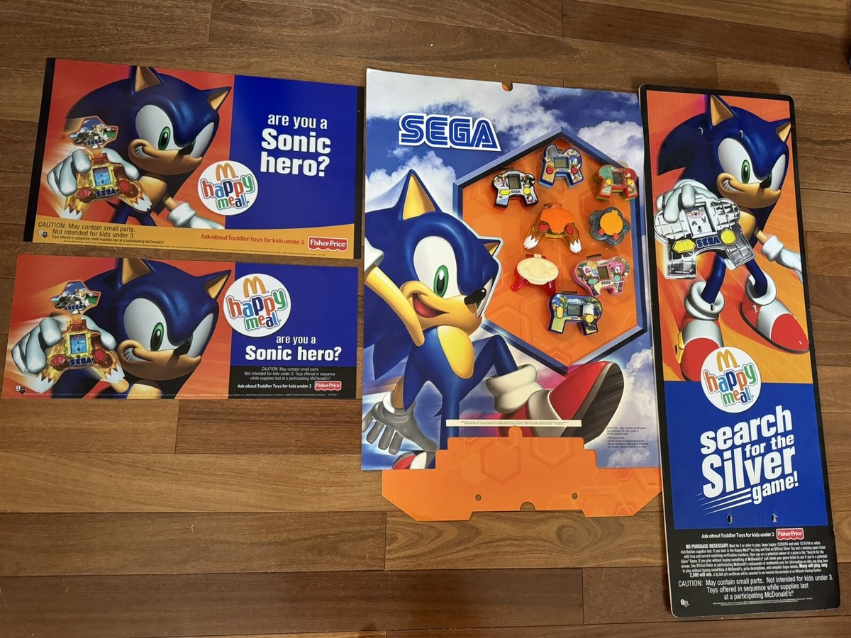 McDONALDS 2004 Rare Store Display SEGA SONIC HEROES HEDGEHOG promo
