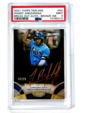 2021 Topps Tier One RANDY AROZARENA #BOA-RA  Break Out Auto 2/25 - PSA-9 RAYS