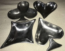 Silver Poker Shaped Bowls (4)
