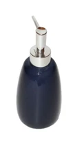 Essential Home Navy Sky Blue Tan Ceramic Soap Lotion Dispenser