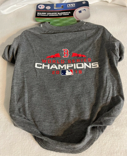 PETS SHIRT BOSTON RED SOX GRAY JERSEY MEDIUM GENUINE MLB OFFICIALLY LICENSED