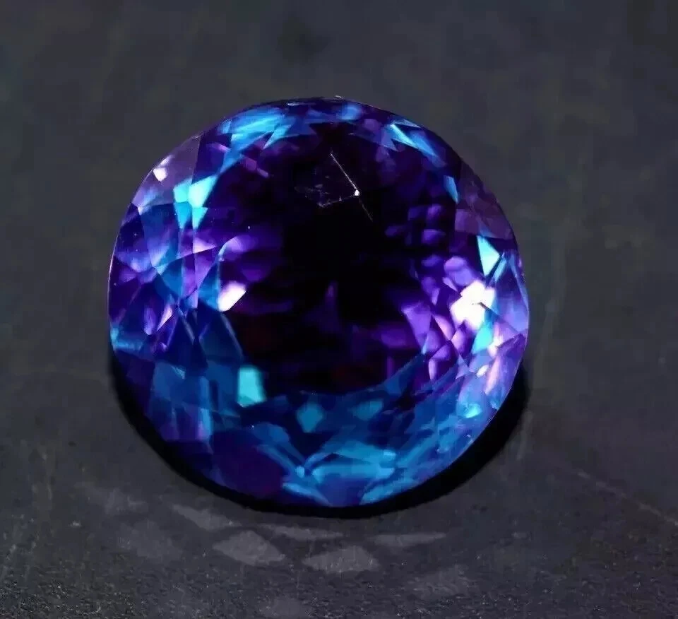 Piedra preciosa suelta corte redondo certificado EGL bicolor zafiro Pitambari 12 quilates Foto 3 de 4