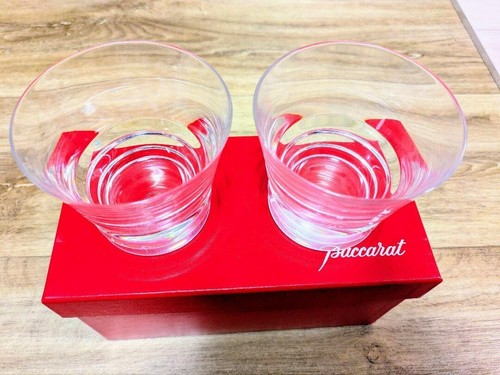 Baccarat Tumbler Vega Crystal Rock Glass pair 200cc Set of 2 w/Box Used Japan