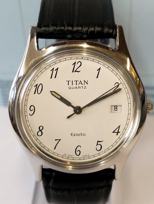 TITAN EXACTA QUARTZ WHITE DIAL 180-81 INDIA MEN'S FULL WORKING VINTAGE  WATCH UK