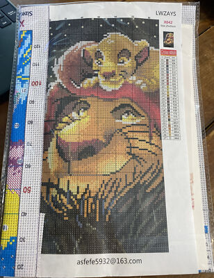 Walt Disney Lion King Cross Stitch Kit - Simba Mufasa love picture