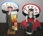 Vintage Mexican Folk Art Doll Figures Mexico Souvenir Man & Woman 7.5" — photo 1