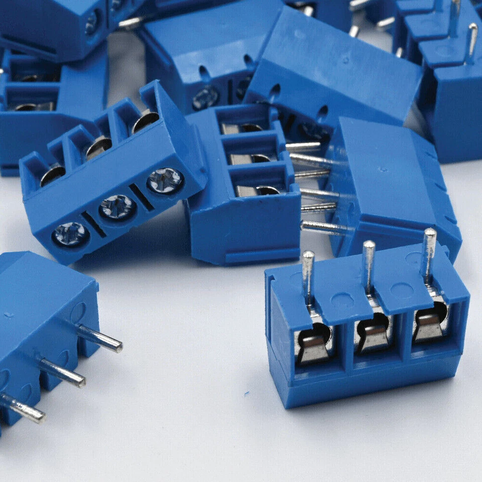 Blue KF301-2P/3P PCB Mount Screw Terminal Block Connector 2/3Pin 5mm Pitch 60pcs - Image 3 of 4