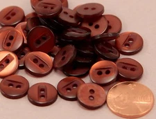 24 Pearlized Copper Tone Plastic Sew-through Buttons Almost 1/2" 12MM # 6370