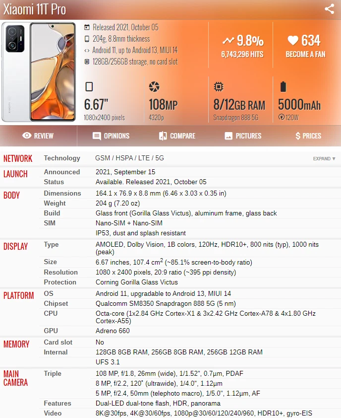 Para Xiaomi 11T Pro Pantalla LCD Pantalla Táctil Digitalizador Repuesto + Marco Foto 4 de 4