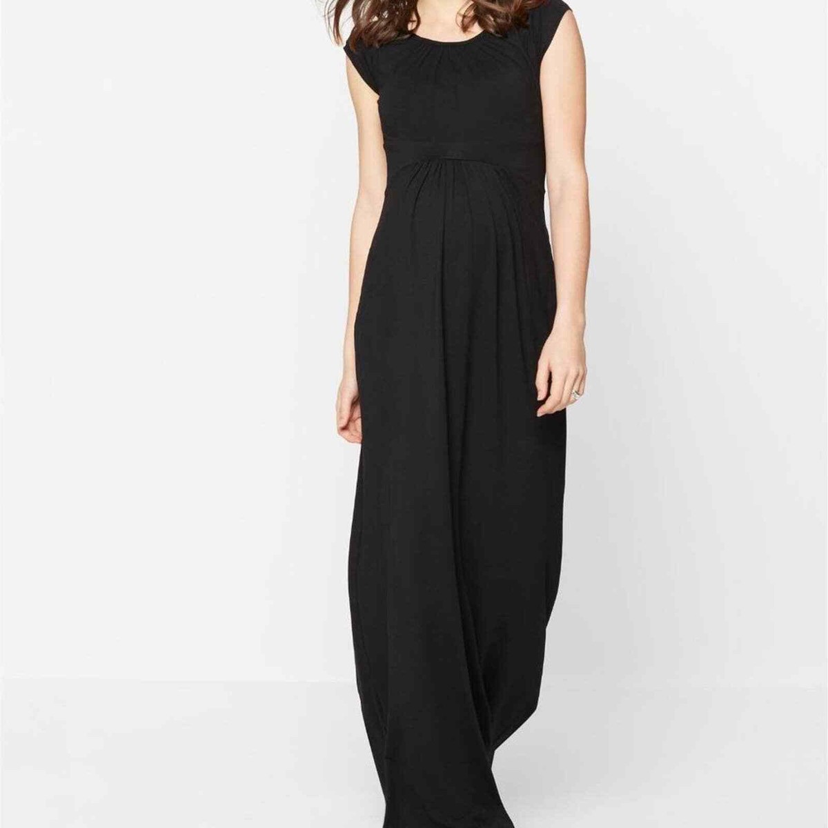 chinese dress ladies Angel Maternity Maternity Nursing Maxi Dress in Black