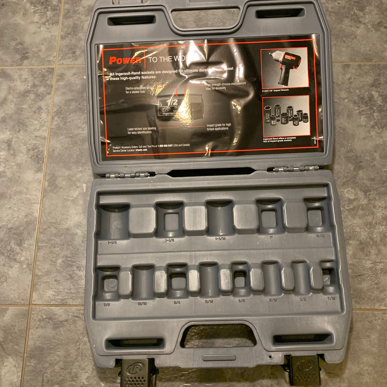 Ingersoll Rand Impact Sockets - 13-Pc. Set, SAE, Model# SK4H13 CASE ONLY