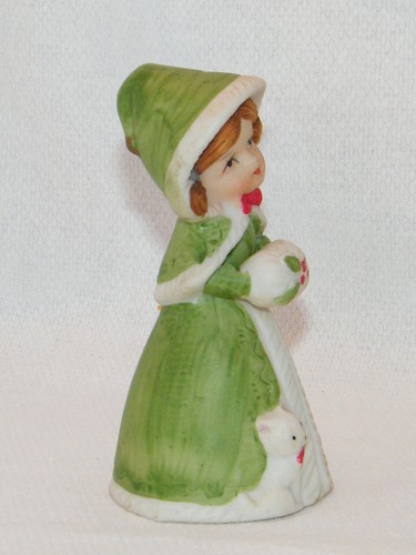 Vintage Christmas Jasco Merri Bell Hand Painted Bisque Girl Figurine . Of Choice - Picture 6 of 17
