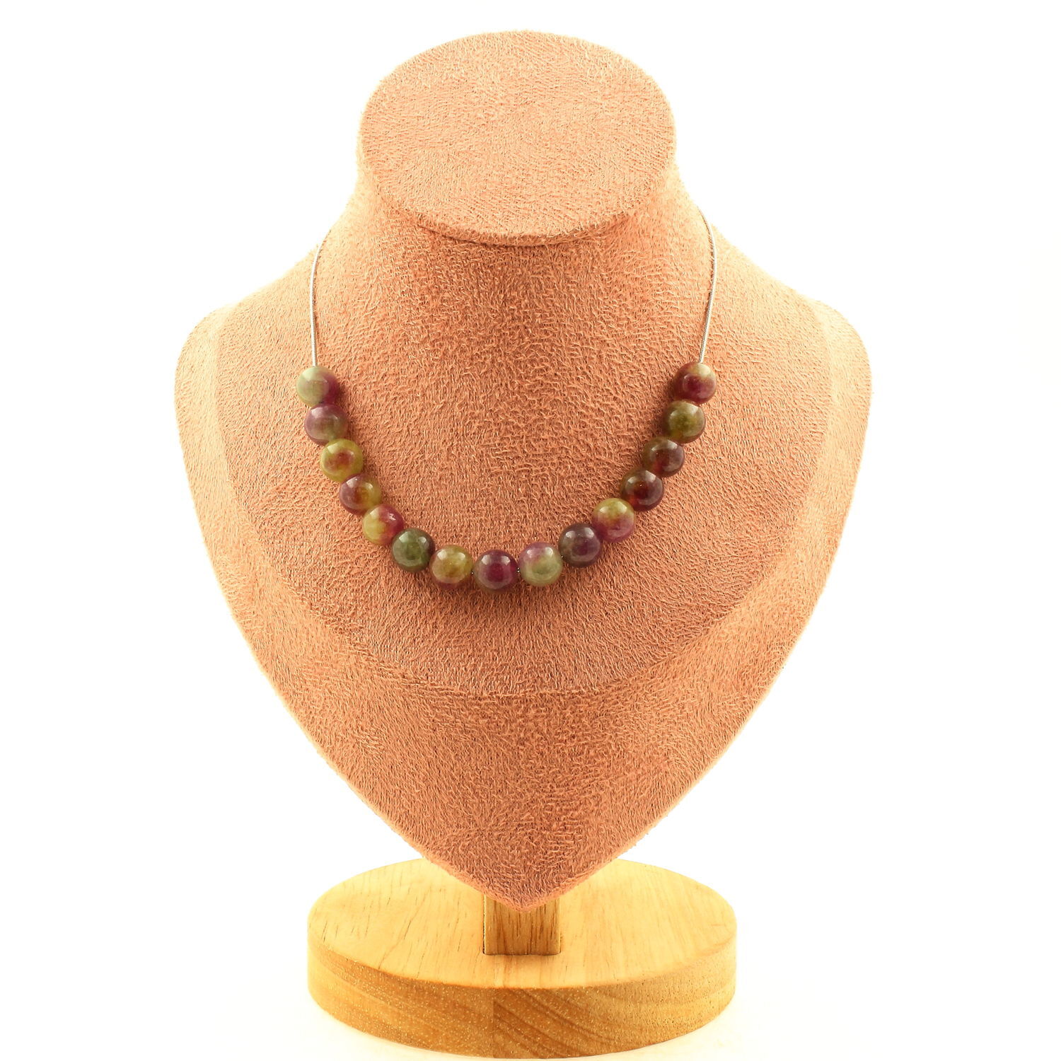 Collier tourmaline bicolore 8 mm pour équilibrer les énergies au quotidien
