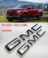Front & Rear GMC Black White OVERLAY Emblem Badge Fit 2021-2022 GMC Canyon