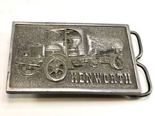 Vintage Kenworth Belt Buckle w/Antique Log Truck Design 1976 With Original Mark