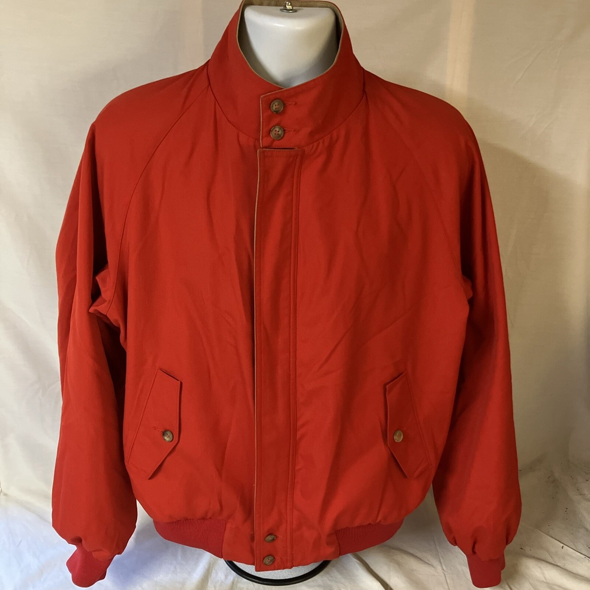 Vtg Baracuta G9 Harrington Coat Jacket 44R 44 R Red Tan Reversible 